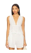 Ulla Johnson Anya Plunge V Neck Top Coverup Pristine In White
