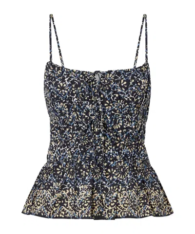 Ulla Johnson Anya Printed-cotton Tank In Black