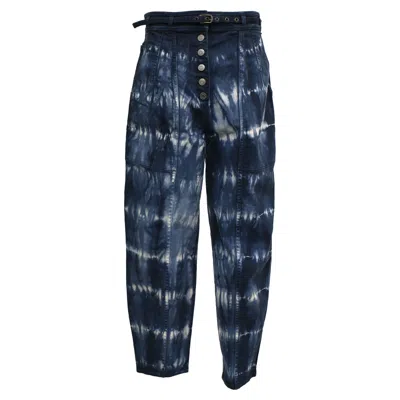 Ulla Johnson Apollo Tie-dyed Tapered Jeans In Blue Cotton