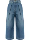 Ulla Johnson The April Cropped Pleated High-rise Wide-leg Jeans In Danube Medium Indigo Wash