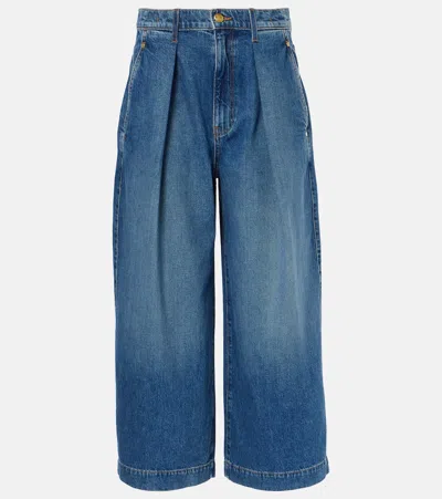 Ulla Johnson April Pleated Wide-leg Jeans In Blue