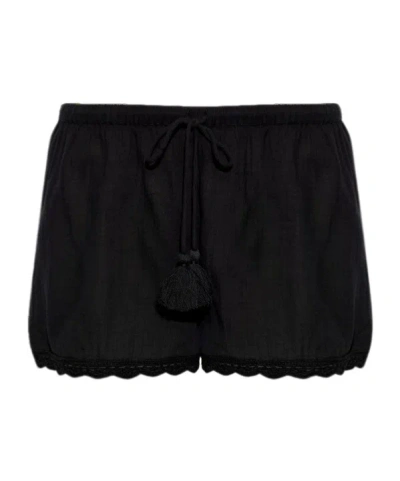 Ulla Johnson Tassel Trim Shorts In Black