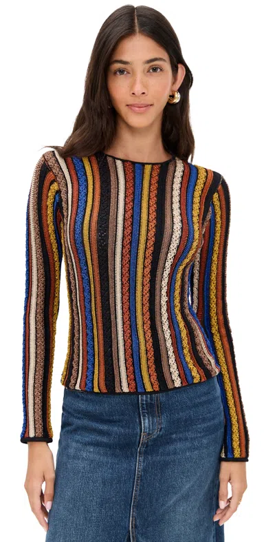 ULLA JOHNSON ARDITH KNIT LONG SLEEVE TOP ZOISITE