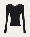 Ulla Johnson Ardith Long-sleeve Lace Knit Top In Black