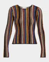 Ulla Johnson Ardith Knit Long Sleeve Top In Zoisite In Multi