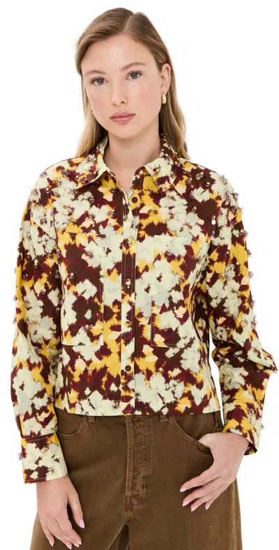 Ulla Johnson Aria Blouse Acacia In Aca Acacia