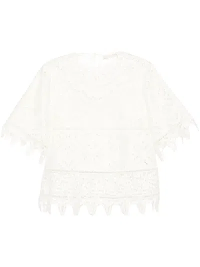 Ulla Johnson Flora Semi-sheer Textural Knit Top In White