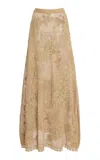 Ulla Johnson Aria Crochet Knit Skirt In Nude