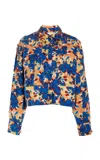 Ulla Johnson Aria Sequin-embroidered Printed Cotton Shirt In Multi