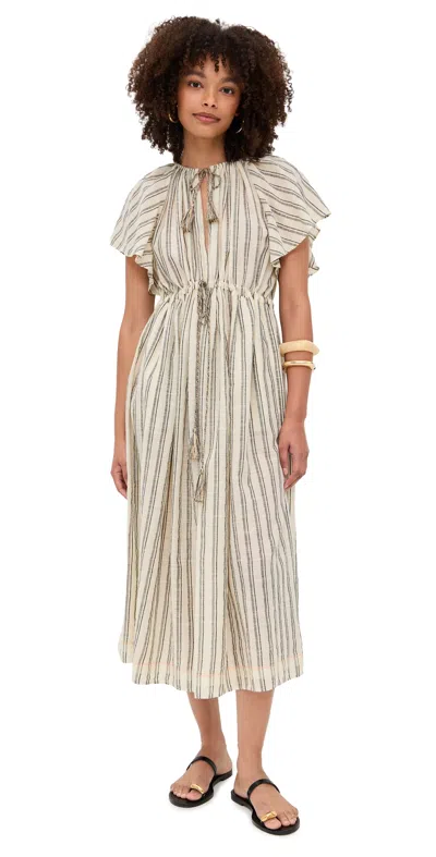 Ulla Johnson Ariane Coverup Dress Cowrie Stripe In Neutral