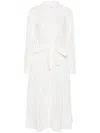 Ulla Johnson White Cotton Poplin Midi Shirt Dress In White