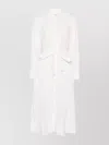 Ulla Johnson Ariane Dress With Belted Waist And Front Slit In White