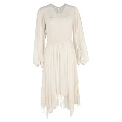 Ulla Johnson Arielle Ruffled Chiffon Midi Dress In White Silk
