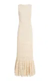 Ulla Johnson Arine Crochet Knit Cotton Maxi Dress In White
