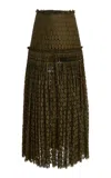 Ulla Johnson Aris Lace Cotton-blend Maxi Skirt In Green