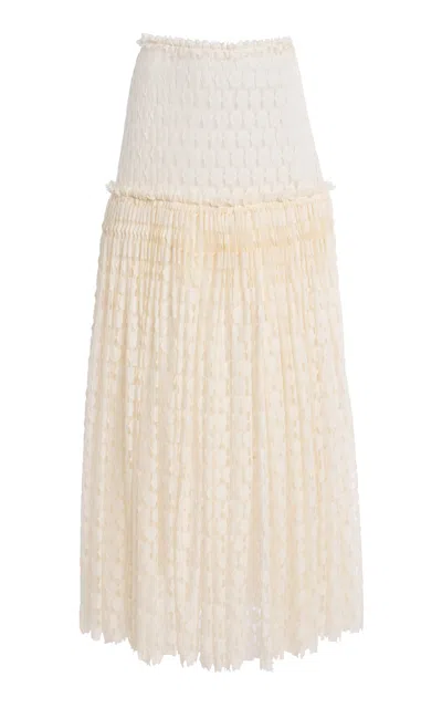Ulla Johnson Aris Lace Cotton-blend Maxi Skirt In Neutral