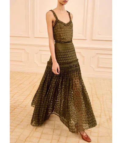 Ulla Johnson Aris Lace Maxi Skirt In Pine In Green