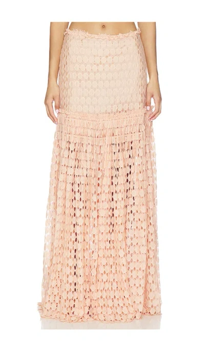Ulla Johnson Aris Lace Maxi Skirt In Pink