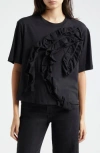 Ulla Johnson Aris Ruffle Cotton Top In Noir