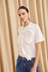 Ulla Johnson Aris Ruffled Cotton-jersey Top In Pristine