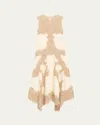 Ulla Johnson Arlette Lace Detail Handkerchief Hem Linen Dress