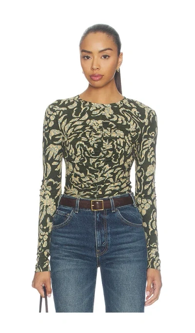 Ulla Johnson Asha Longsleeve Jersey Top In Multi