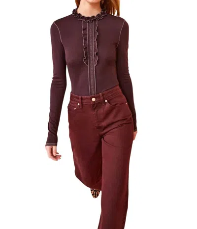 Ulla Johnson Asha Top In Mahogany In Red