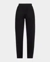 Ulla Johnson Asher Scalloped Milano Tailored Knit Trouser In Noir