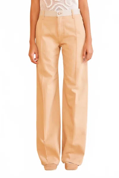Ulla Johnson Asher Wide Leg Jean In Limestone Patch In Multi