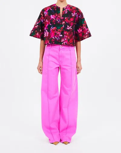 Ulla Johnson Asher Wide Leg Jeans In Cosmos In Pink