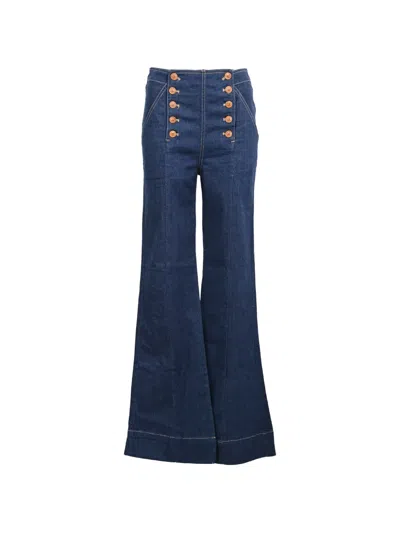 Pre-owned Ulla Johnson Ashton Flared Jeans In Blue