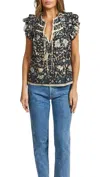 Ulla Johnson Sienna Flutter Sleeve Top Luna In Blue