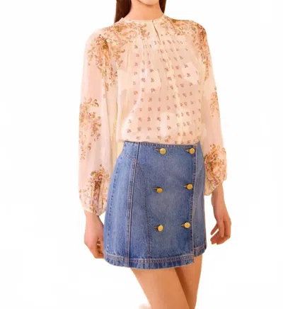 Ulla Johnson Aster Long Sleeve Blouse In Alabaster In Brown