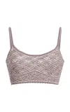 Ulla Johnson Aster Patterned Merino-wool Bra Top In Gray