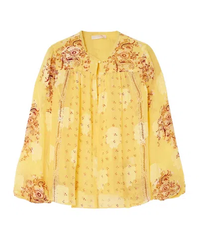 Ulla Johnson Aster Print Shirt In Yellow