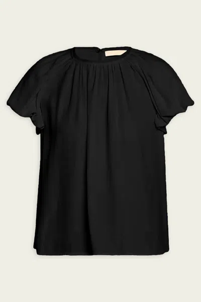 Ulla Johnson Astra Short-sleeve Blouse In Black