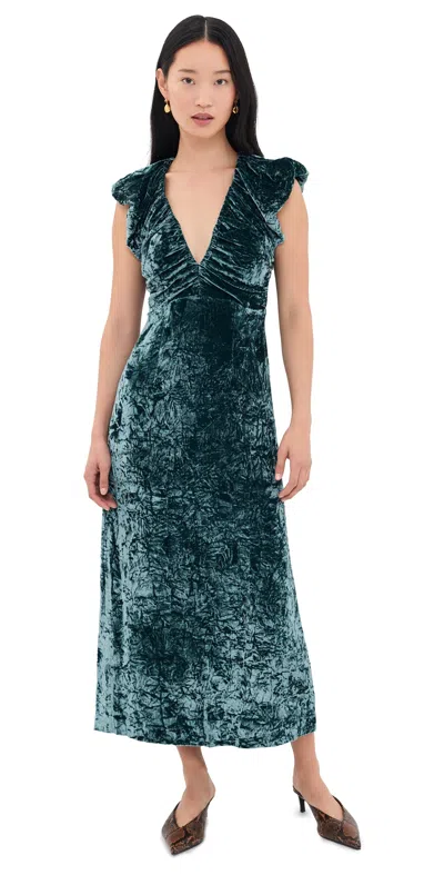 Ulla Johnson Astra Velvet Dress Jadeite