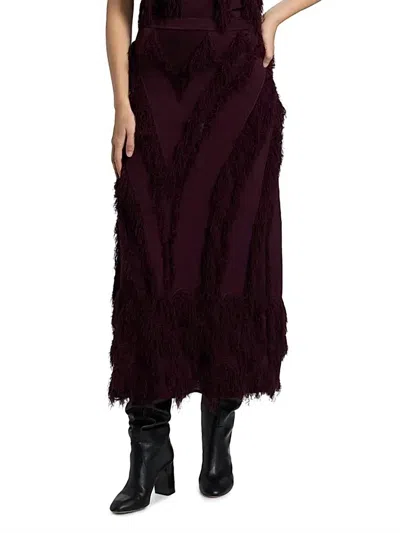 Ulla Johnson Astrid Knit Maxi Skirt In Mahogany In Burgundy