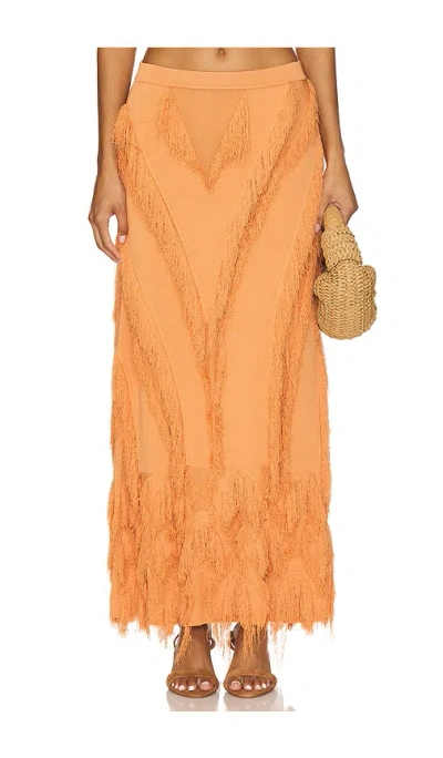 Ulla Johnson Astrid Knit Maxi Skirt In Orange