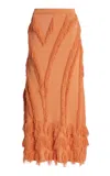 Ulla Johnson Astrid Knit Maxi Skirt In Orange