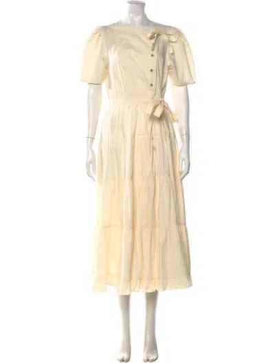 Pre-owned Ulla Johnson Asymmetrical Long Dress In Neutral