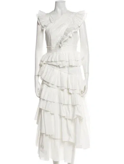 Pre-owned Ulla Johnson Asymmetrical Long Dress In White