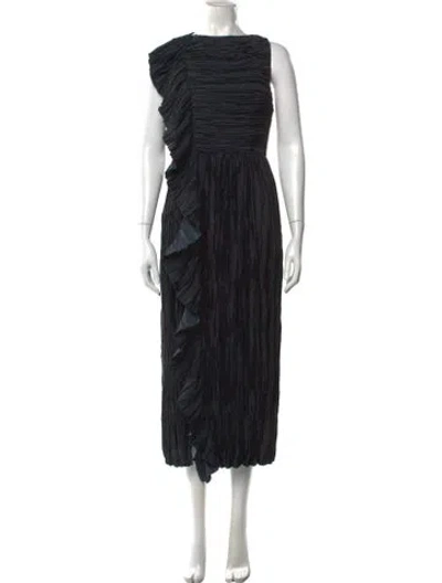 Pre-owned Ulla Johnson Asymmetrical Midi Length Dress In Black