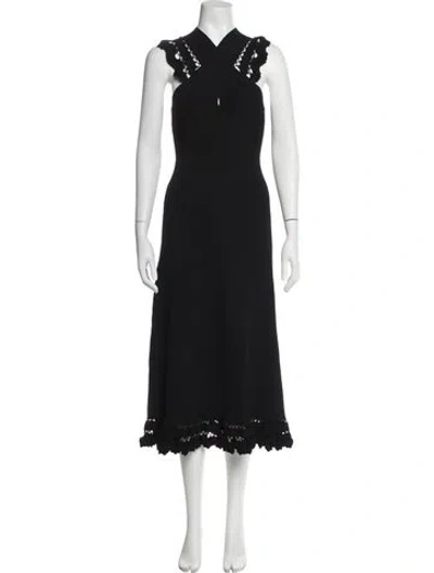 Pre-owned Ulla Johnson Asymmetrical Midi Length Dress In Black