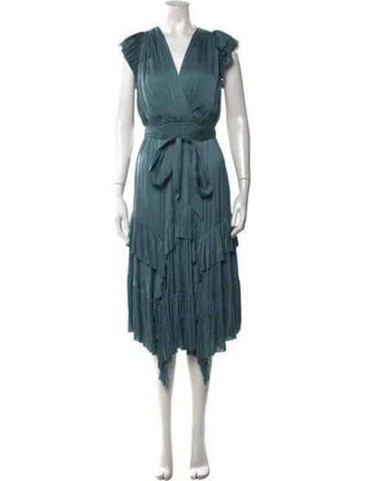 Pre-owned Ulla Johnson Asymmetrical Midi Length Dress In Blue