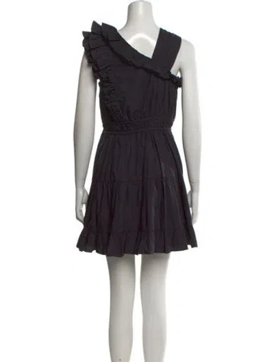 Pre-owned Ulla Johnson Asymmetrical Mini Dress In Black