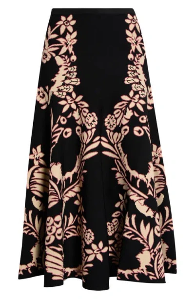 Ulla Johnson Athena Floral Jacquard Skirt In Black