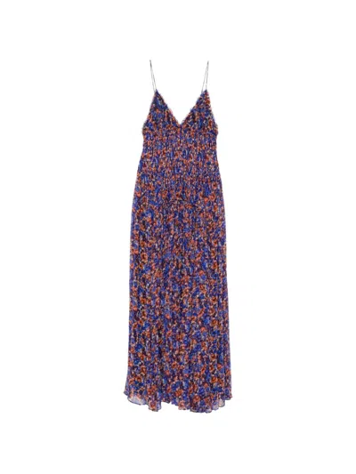 Ulla Johnson Atrani Floral Silk Chiffon Maxi Dress In Purple