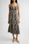 Ulla Johnson Augustina Cami Long Trumpet Dress In Noir In Black