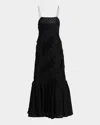 Ulla Johnson Augustina Cami Long Trumpet Dress In Noir In Black